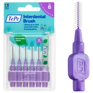 TEPE® INTERDENTAL BRUSHES ORIGINAL PURPLE - 1.1 MM  PACK 6 PCS