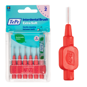 TEPE® INTERDENTAL BRUSHES EXTRA SOFT RED - 0.5 MM PACK 6 PCS