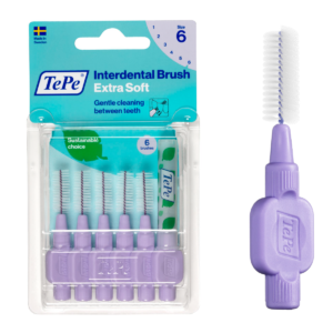 TEPE® INTERDENTAL BRUSHES EXTRA SOFT PURPLE - 1.1 MM PACK 6 PCS