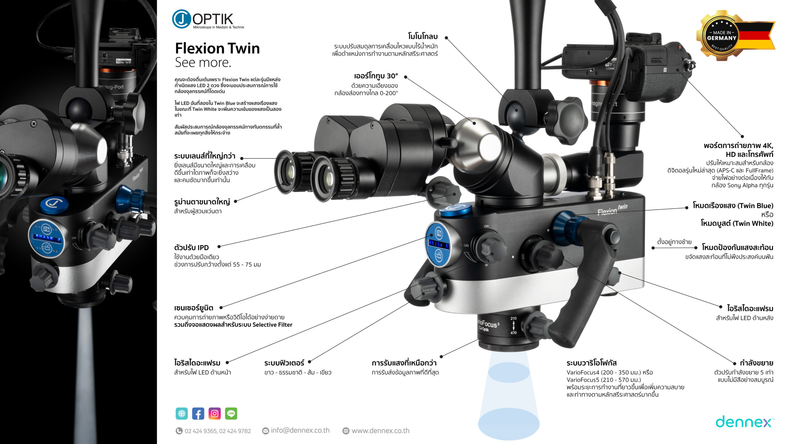 กล้องจุลทรรศน์ CJ-Optik รุ่น Flexion Twin